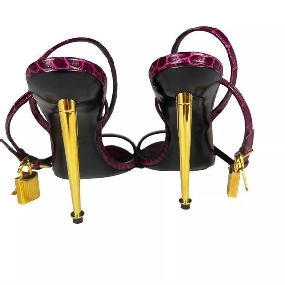 Tom Ford Burgundy and Gold Heels - Picture 14 of 16